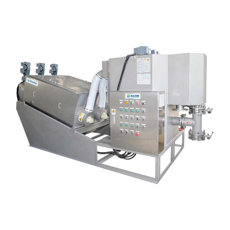 Preconcentration conch-screw press sludge dehydrator